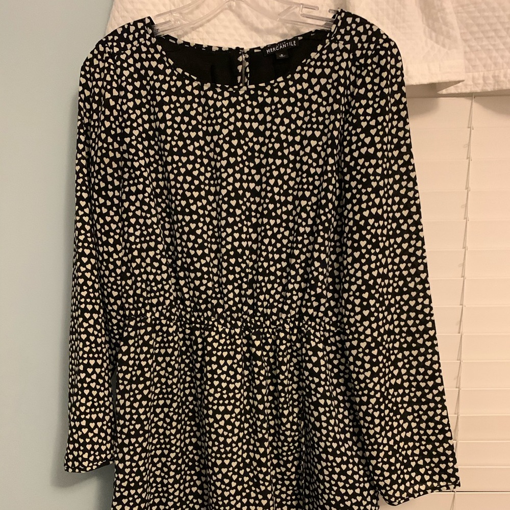 Jcrew factory black and white heart printed dress